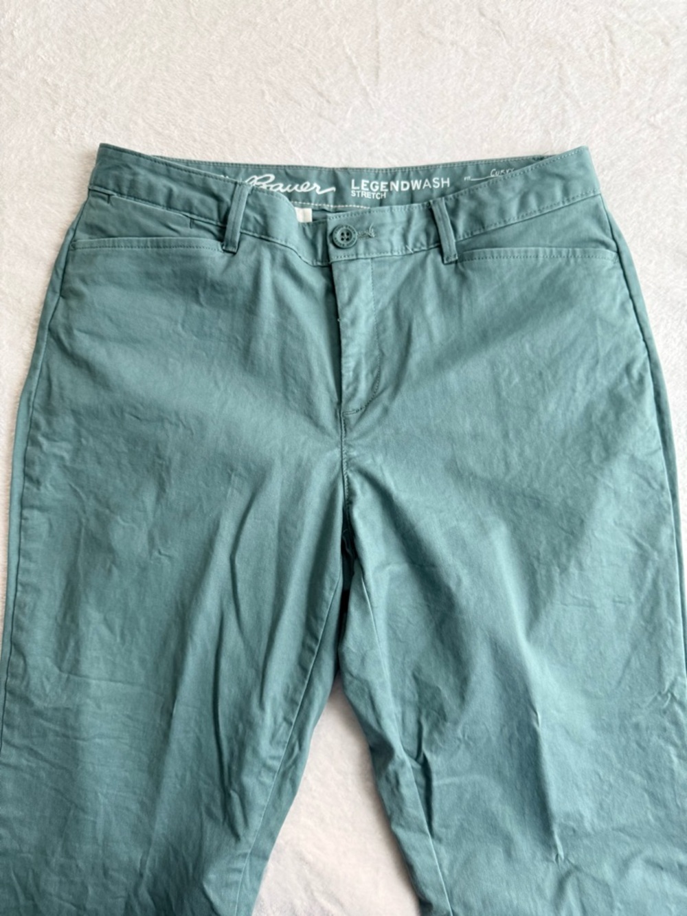 Eddie Bauer Legend Wash Curvy Straight Sage Green Chino Size 8 - Picture 4 of 7